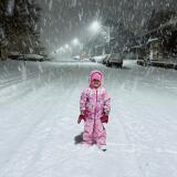 My daughter Taelyn, age 4 in the center of Mahoning St during the snow storm. Tanya Freundt Contributed photo