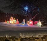 A nativity in Summit Hill has snow just in time for Orthodox Christmas. LISA HILES PHOTO