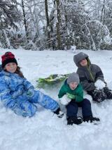 Emma Wilkinson and Ryan and Zachary Goodhile in East Penn Township. BRITTNEY WILKINSON PHOTO