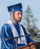 Class secretary Josh Mooney announces graduates names during Palmerton’s graduation ceremony.