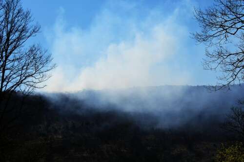 Crews battle brush fire on Blue Mtn. – Times News Online