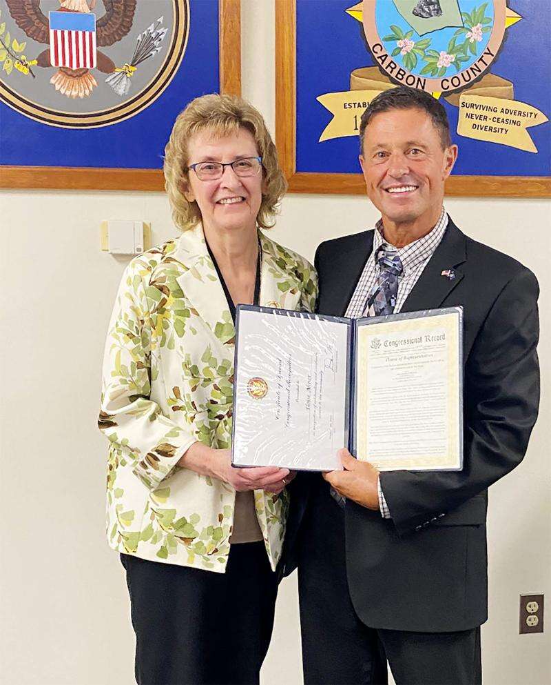 Carbon County clerk receives honor on behalf of Meuser Times News Online