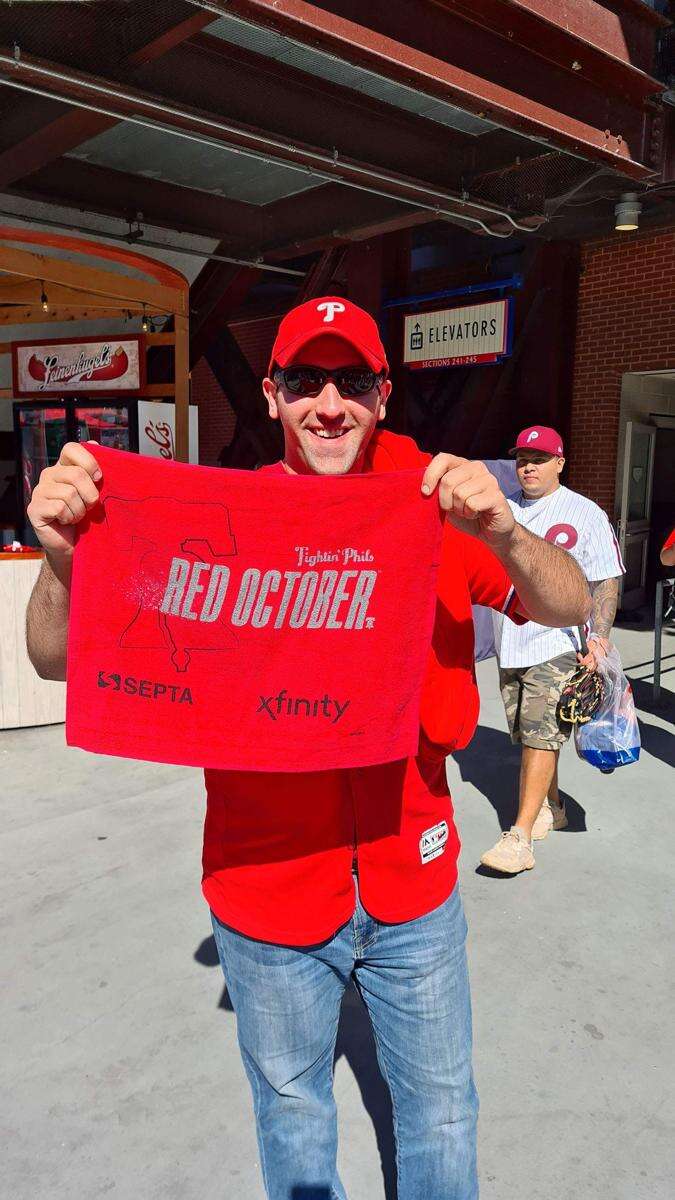 PHILLIES~2022 PLAYOFF HAT-CAP & RED OCTOBER RALLY TOWEL &