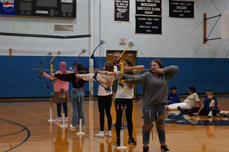 Learning the 11 steps of archery at SMS Lehigh Valley Press