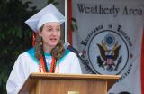 Valedictorian Rachael Ann Caccese speaks to her fellow graduates and guests during Weatherly’s graduation ceremony.