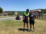 2016: Lincoln Steward stands with Elissa M. Garofalo, president and executive director of the Delaware &amp; Lehigh National Heritage Corridor, before he rode 284 miles on the trail to promote its use and the need for connectivity.